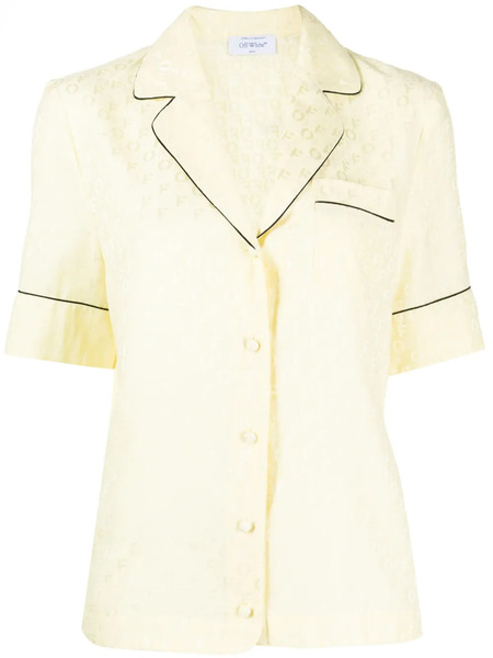  Off-white Camicia Con Effetto Jacquard - Giallo 