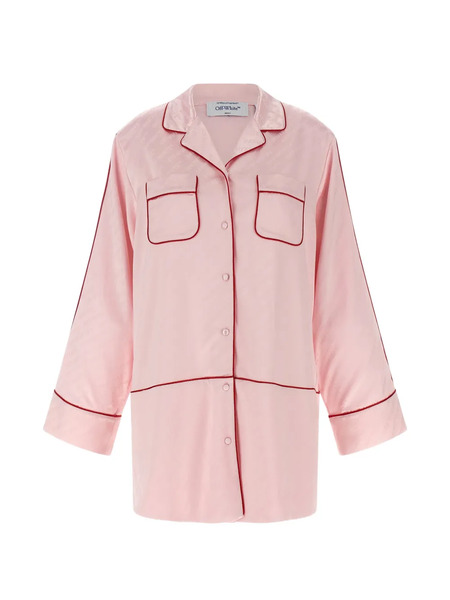  Off-white Camicia Con Effetto Jacquard - Rosa 