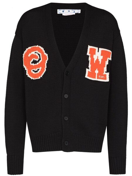  Off-white Cardigan Con Logo - Nero 