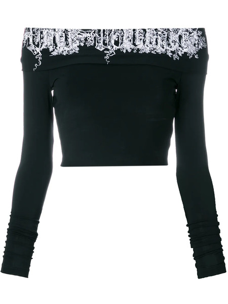  Off-white Front Logo Strapless Blouse - Nero 