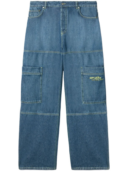  Off-white Jeans Cargo Irregular - Blu 