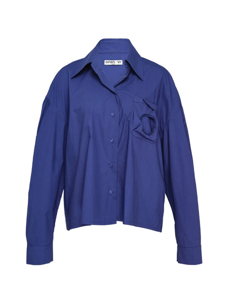  Open Yy Camicia Con Perline - Blu 