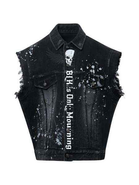  Ordinary Couture Code Gilet Denim - Nero 