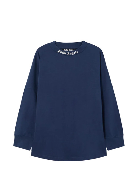  Palm Angels Felpa Con Logo - Blu 