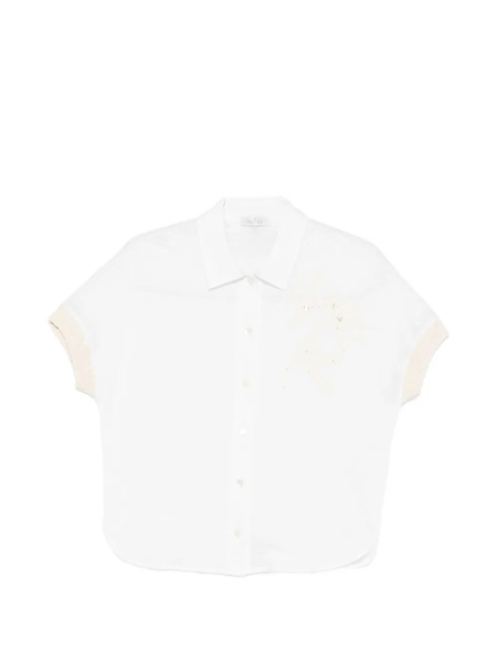  Panicale Camicia Con Paillettes - Bianco 