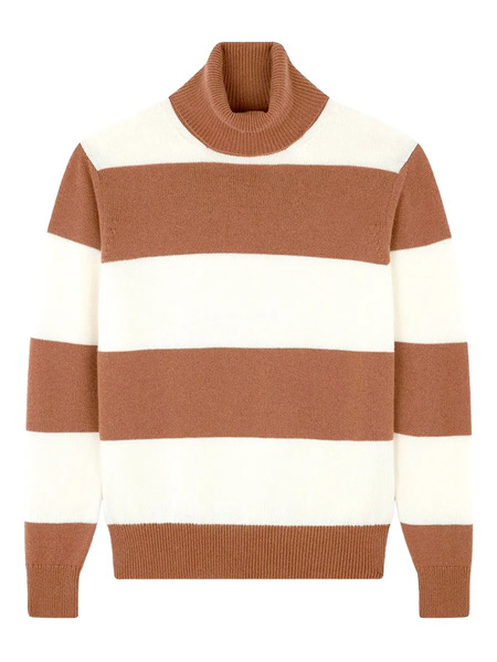  Paul & Shark Maglione A Righe A Collo Alto - Marrone 