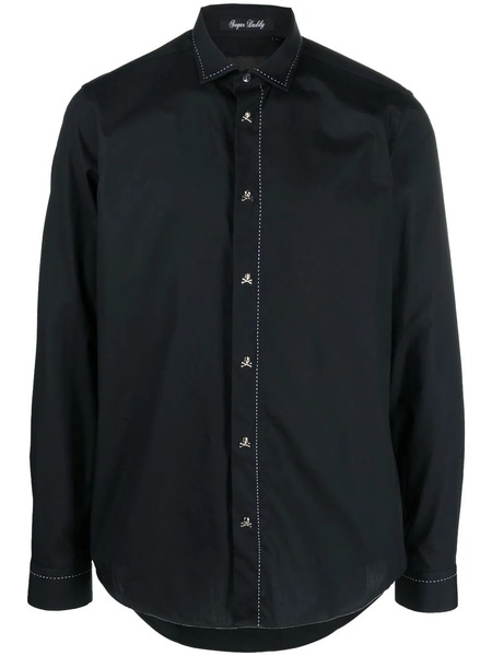  Philipp Plein Camicia Con Cuciture A Contrasto - Nero 