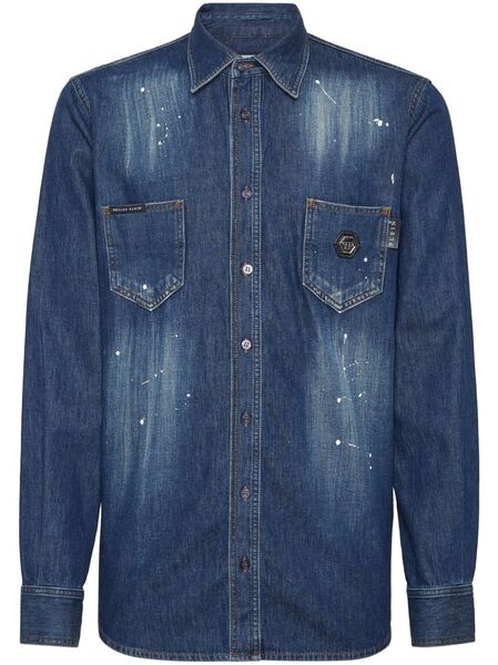  Philipp Plein Camicia Denim - Blu 