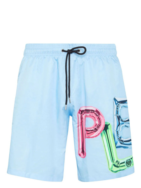  Philipp Plein Costume Da Bagno Bombing Graffiti - Blu 