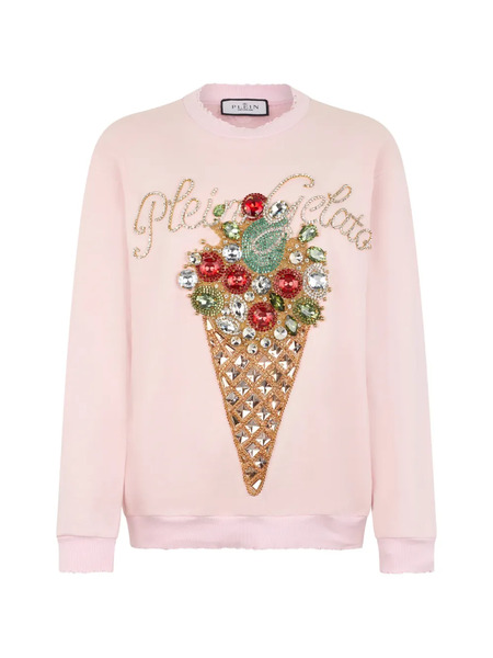  Philipp Plein Felpa Con Decorazione - Rosa 