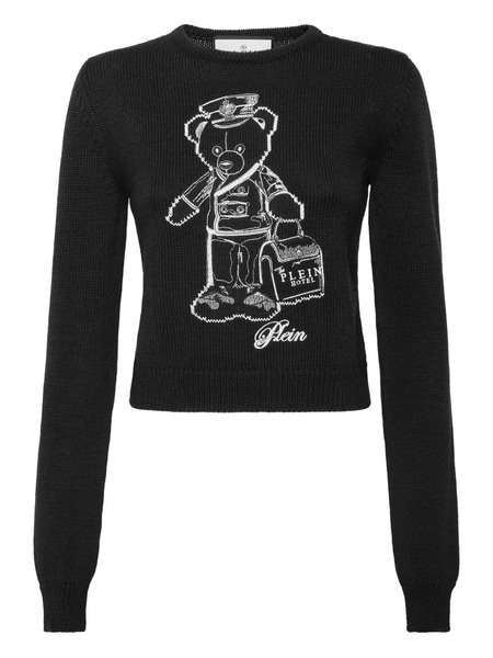  Philipp Plein Maglione Girocollo Con Ricamo - Nero 
