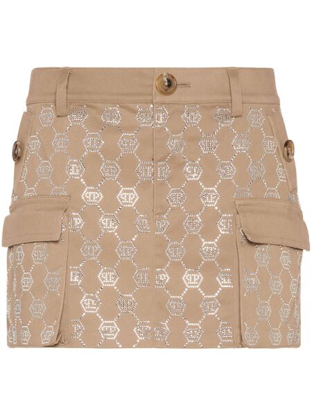  Philipp Plein Minigonna Con Monogramma - Toni Neutri 