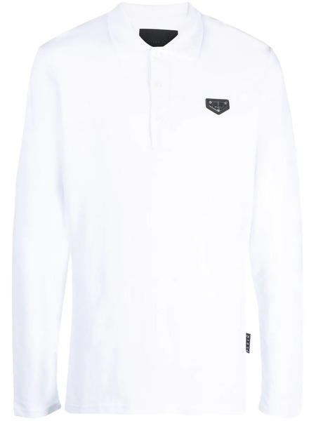  Philipp Plein Polo Con Placca Logo - Bianco 