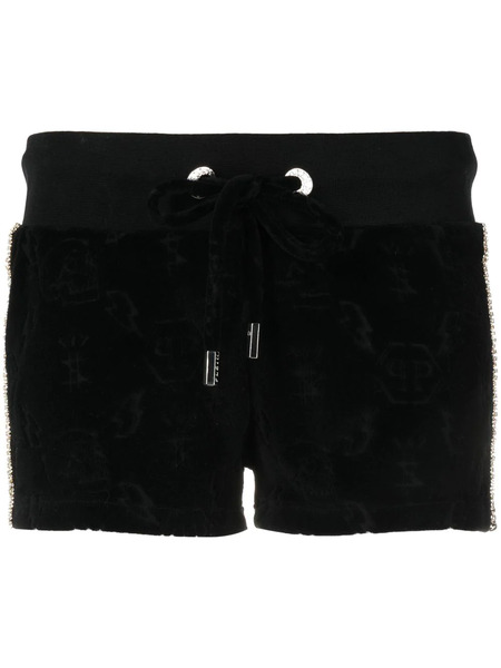  Philipp Plein Shorts Con Monogramma - Nero 