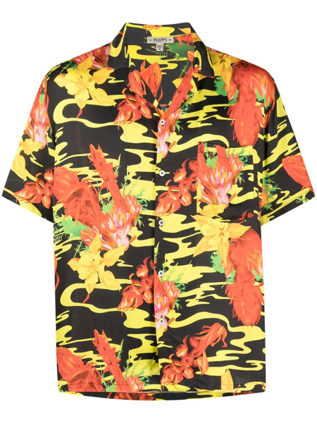  Phipps Camicia Oversize A Fiori - Nero 