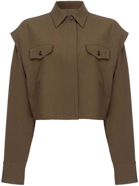  Pinko Camicia Crop Fioriera - Marrone 