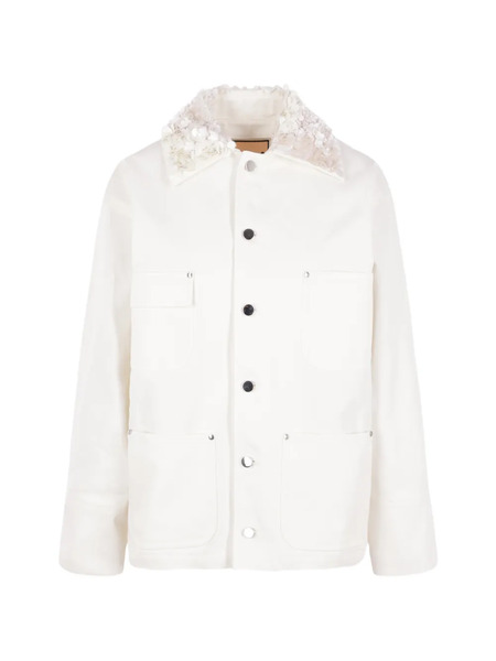  Plan C Giacca Con Paillettes - Bianco 