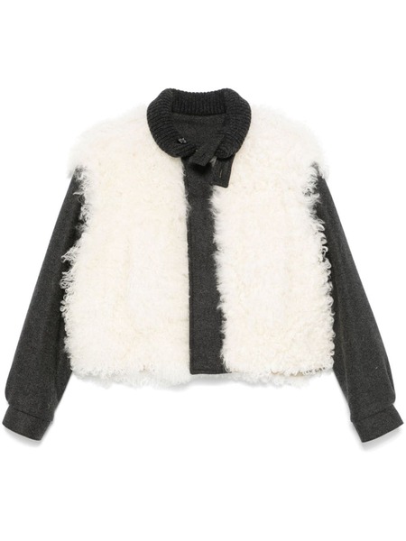  Plan C Giacca In Shearling - Bianco 