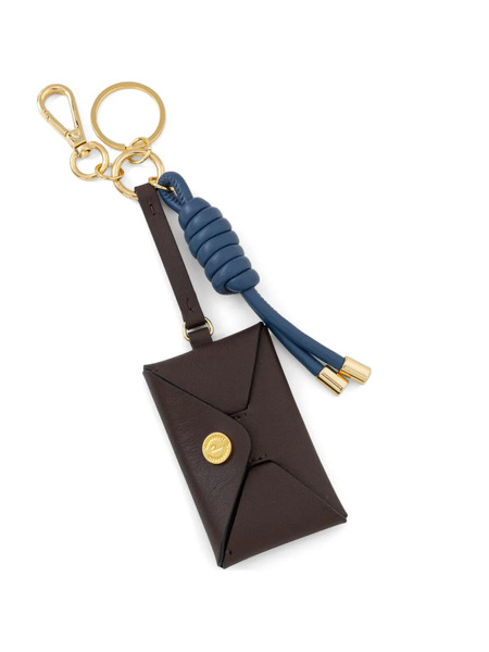  Pollini Envelope-style Knotted Keyring - Marrone 