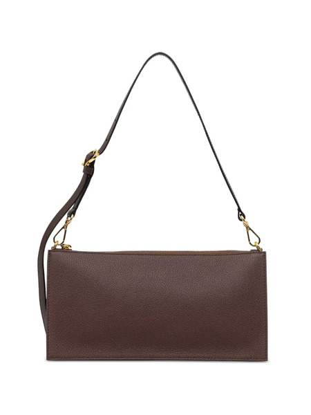  Pollini Pebble-textured Logo-patch Shoulder Bag - Marrone 