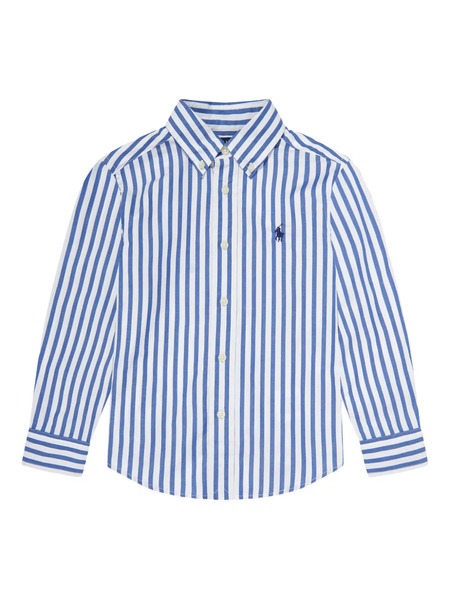  Polo Ralph Lauren Kids Camicia In Popeline A Righe - Blu 
