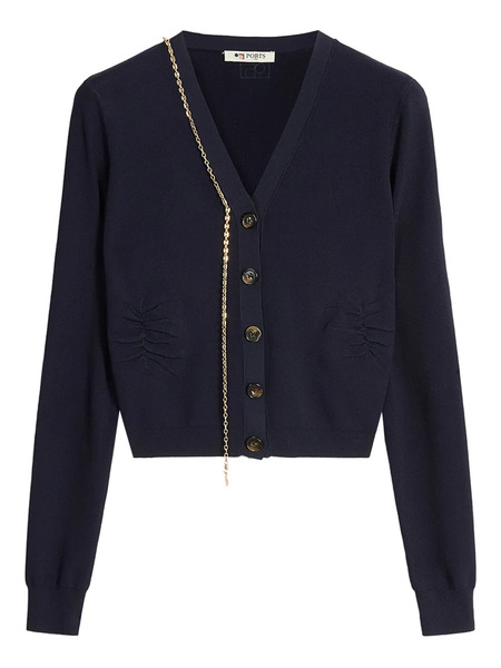 Ports 1961 Cardigan Con Catena - Blu 