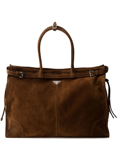  Prada Borsa Tote Bonnie In Pelle Scamosciata - Marrone 