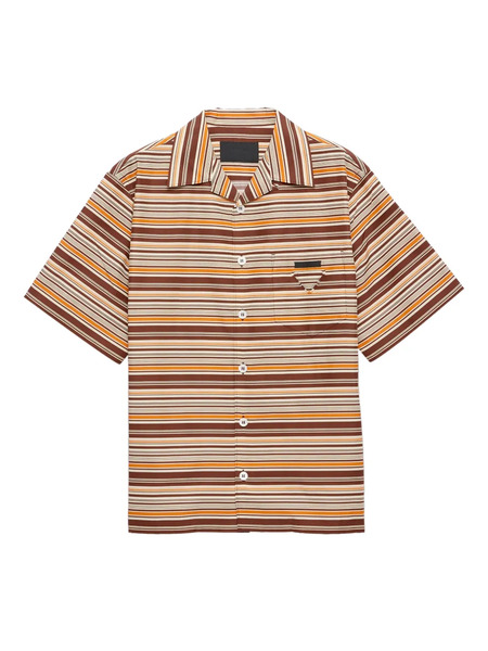 Prada Camicia A Righe - Marrone 