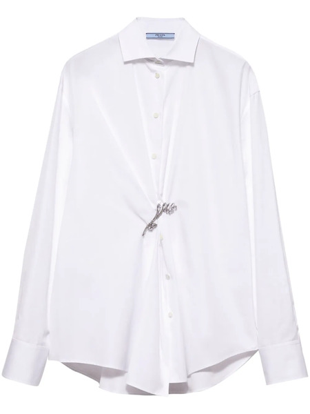  Prada Camicia In Popeline - Bianco 