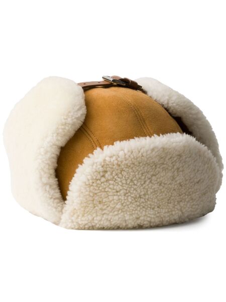  Prada Cappello In Shearling - Marrone 