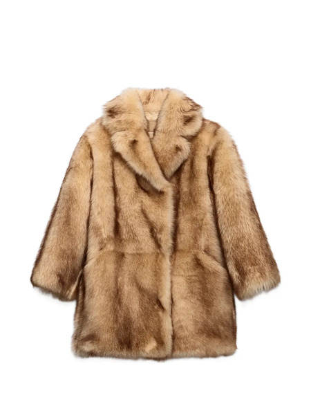  Prada Cappotto In Shearling - Marrone 