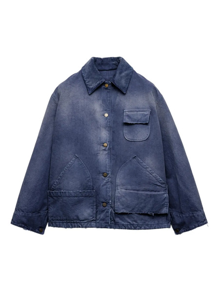  Prada Giacca Con Effetto Schiarito - Blu 