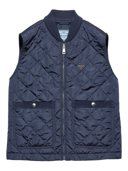  Prada Gilet Re-nylon A Coste - Blu 