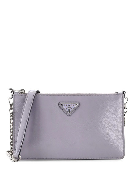  Prada Pre-owned Borsa A Tracolla Chain Vernice Piccola In Pelle Saffiano Con Catena E Battente - Viola 