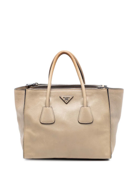  Prada Pre-owned Borsa A Tracolla Twin Pocket In Pelle Glace Calf Con Doppio Manico 2015-2026 - Marrone 