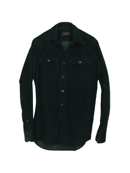  Prada Pre-owned Camicia In Velluto A Coste - Verde 