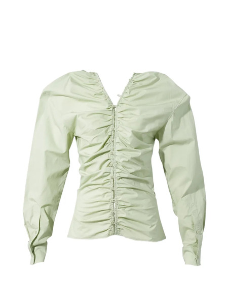  Pushbutton Camicia Con Ruches - Verde 