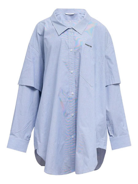  Pushbutton Chemisier A Righe - Blu 