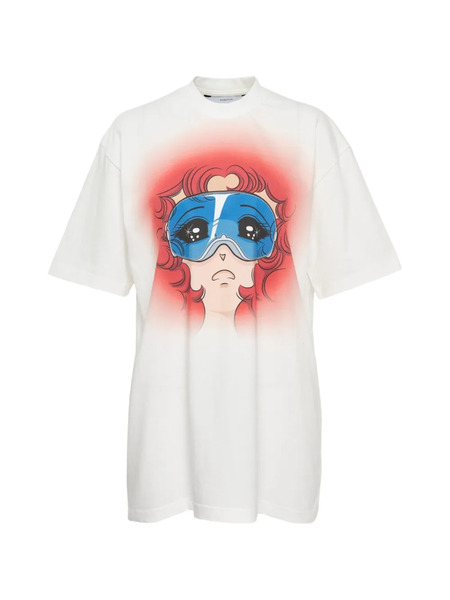  Pushbutton T-shirt Con Grafica - Bianco 
