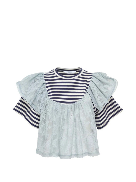  Pushbutton Top A Righe - Blu 