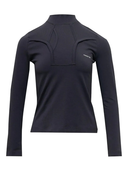  Pushbutton Top In Jersey - Nero 