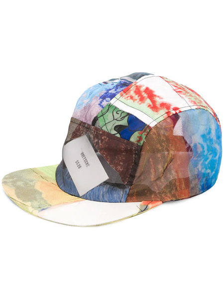  Quetsche Cappello Da Baseball Con Design Patchwork - Blu 