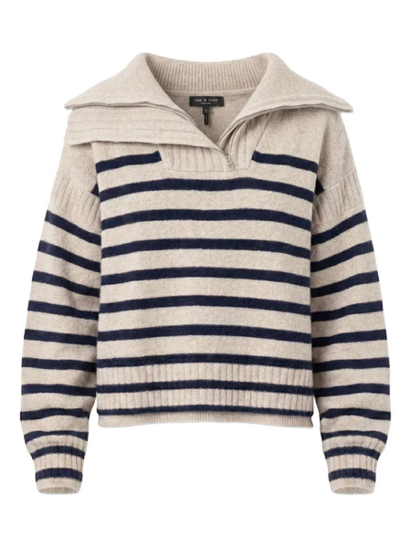  Rag & Bone Maglione A Righe Con Zip - Toni Neutri 
