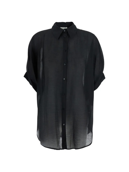  Rame Camicia Semi Trasparente - Nero 