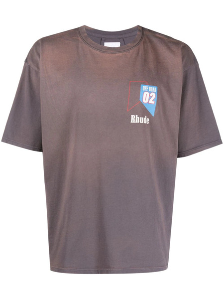  Rhude T-shirt O2 Off-road Con Stampa - Grigio 