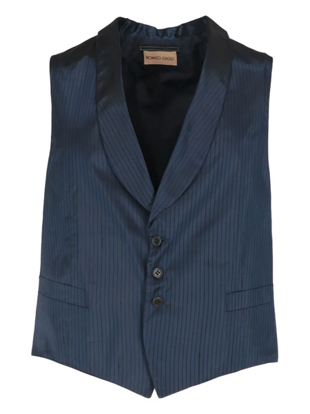  Romeo Gigli Pre-owned Gilet Monopetto A Righe Anni '90 - Blu 