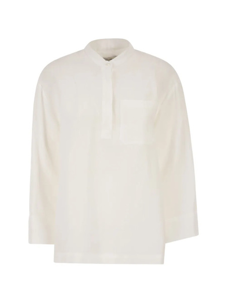 's Max Mara Camicia In Lino Con Taschino - Bianco 