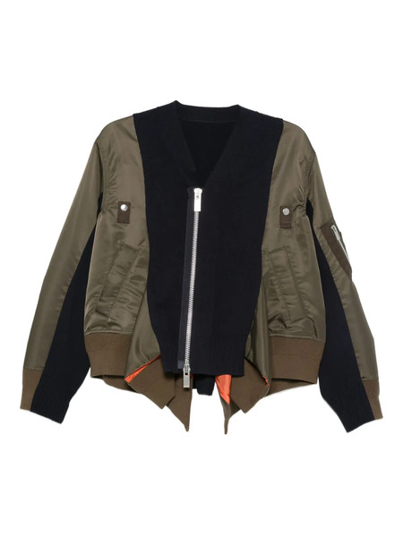  Sacai Bomber Con Inserti - Marrone 