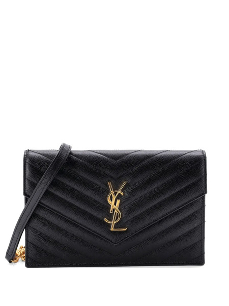  Saint Laurent Pre-owned Borsa A Tracolla Classic Monogram Piccola In Pelle Matelassé Con Motivo Chevron - Nero 