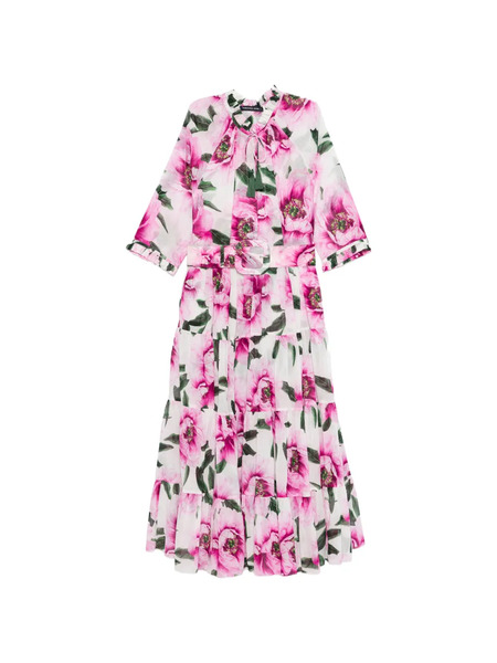  Samantha Sung Abito Midi A Fiori - Bianco 